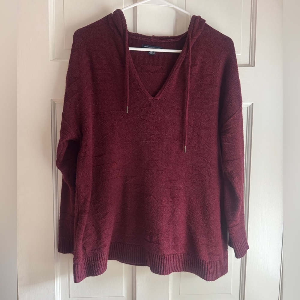 American Eagle Outfitters Maroon Knit Sweater